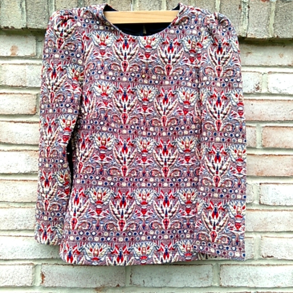 Zara Woman | XS metallic detailed embroidered top